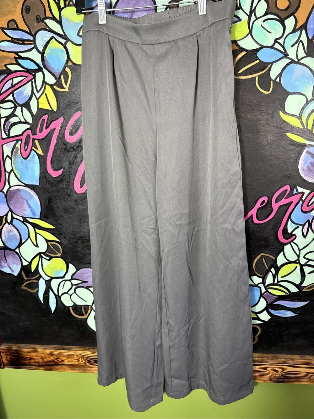 Shein Wide Leg Pants, Large, Grey